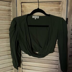 Forest green crop top